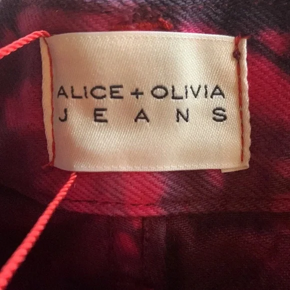 Alice + Olivia Pink and Black Straight Leg Jeans - Picture 8 of 11